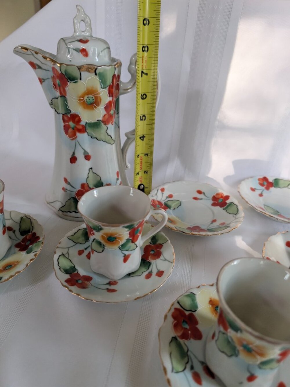 Gorgeous Antique Nippon TE-OH Tea Set Hand Painted Floral Design - Picture 11 of 14